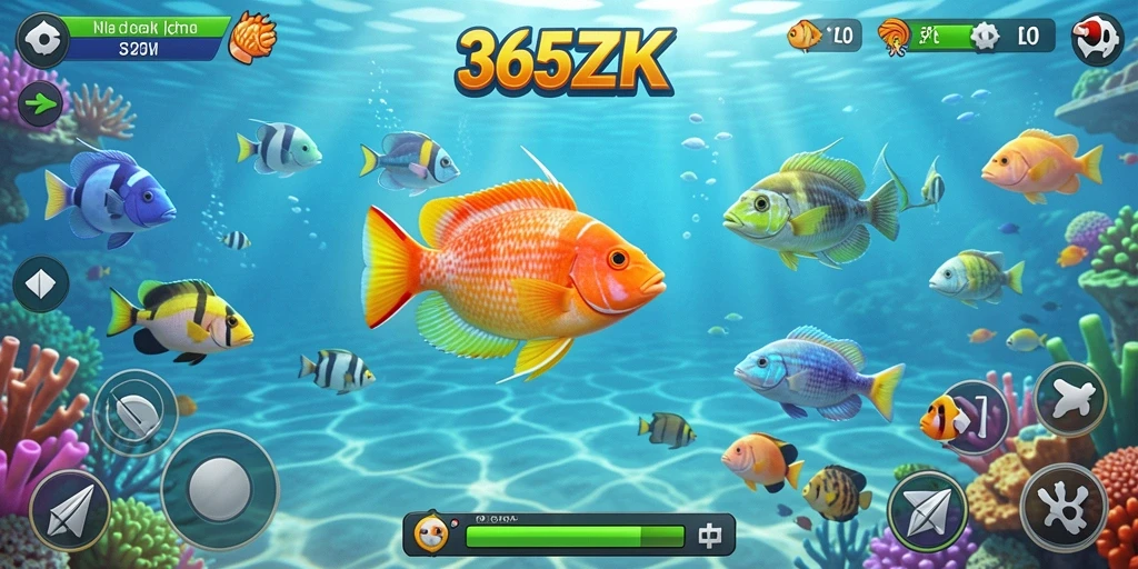 Screenshot gameplay 365ZK menampilkan aksi tembak ikan yang seru.