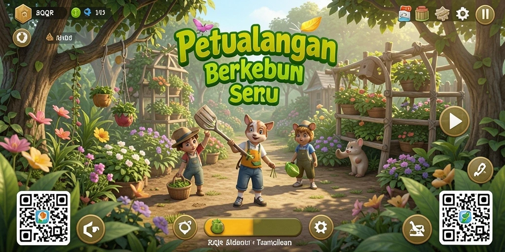 Tampilan menarik gameplay berkebun di 8QR dengan grafis yang memukau.