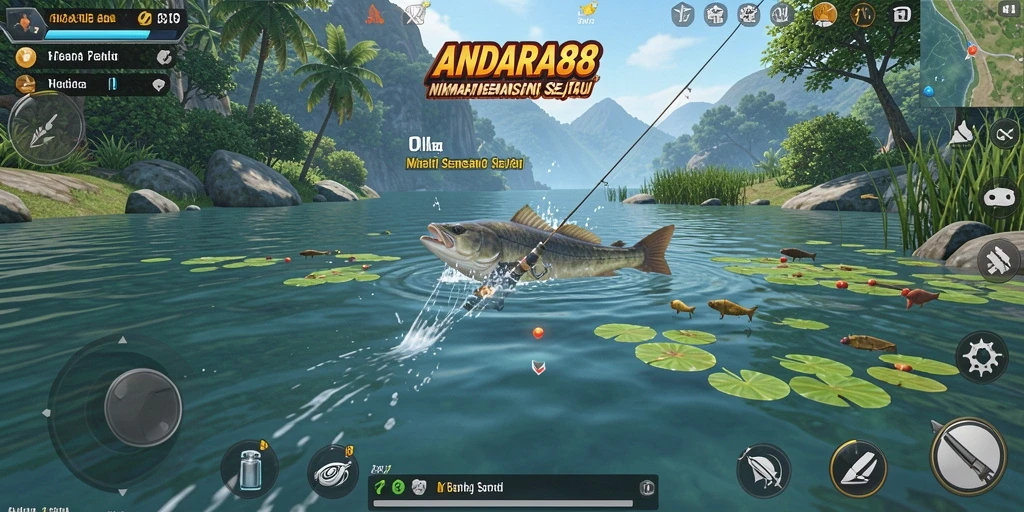 Tampilan gameplay ANDARA88 yang menggambarkan pengalaman memancing yang seru.