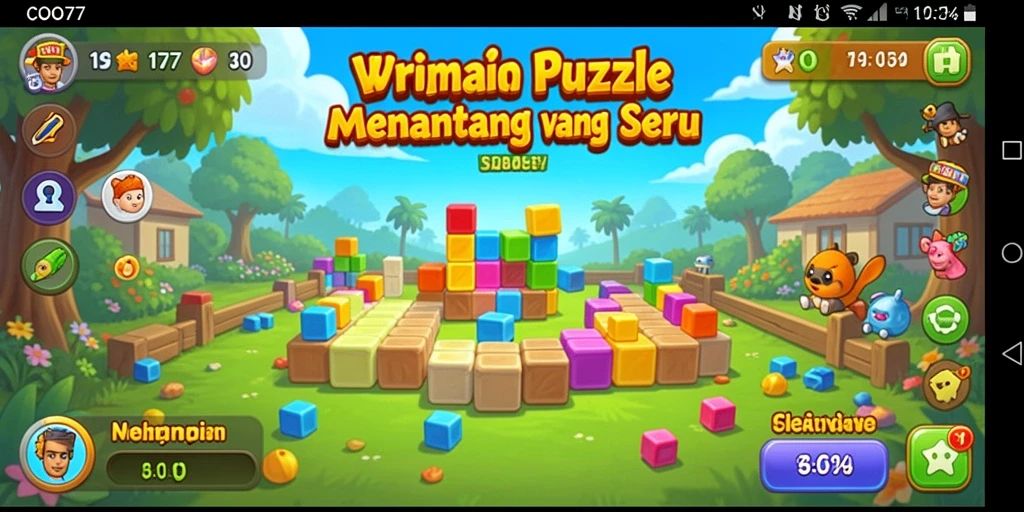 Tampilan gameplay COO77 yang penuh warna dan menarik.