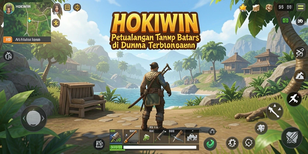 Gameplay HOKIWIN menampilkan petualangan seru di dunia terbuka.