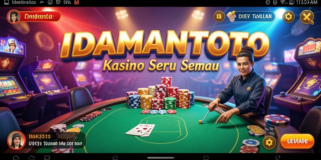 Tampilan menarik dari gameplay kasino di IDAMANTOTO.