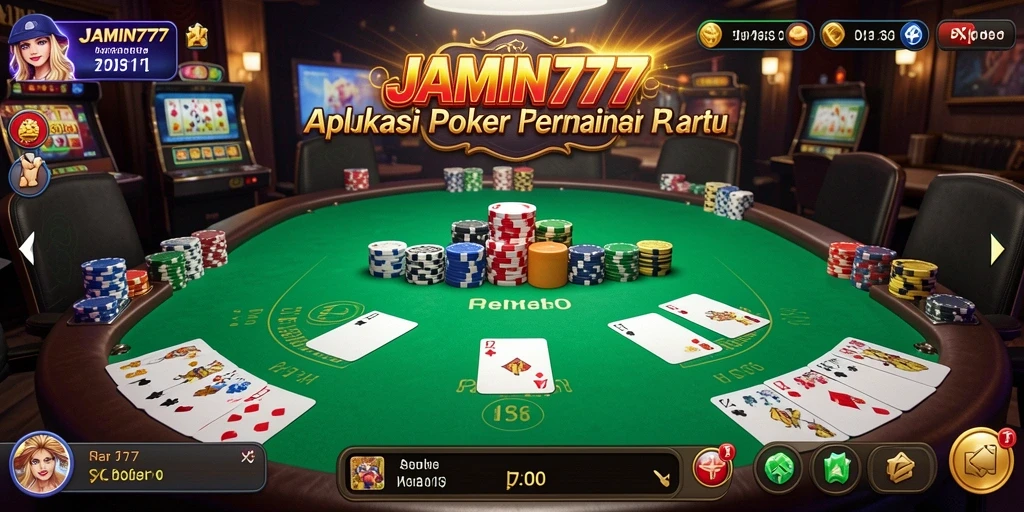 Screenshot gameplay <strong>JAMIN777</strong> menampilkan suasana Poker yang mendebarkan.