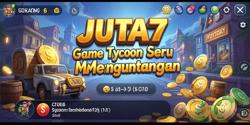 Screenshot utama JUTA7 menunjukkan gameplay Tycoon yang mendebarkan.