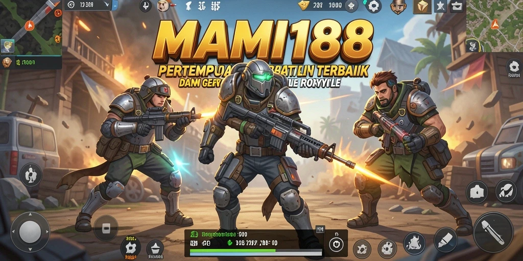 Gameplay MAMI188 menampilkan aksi Battle Royale yang intens dan seru.