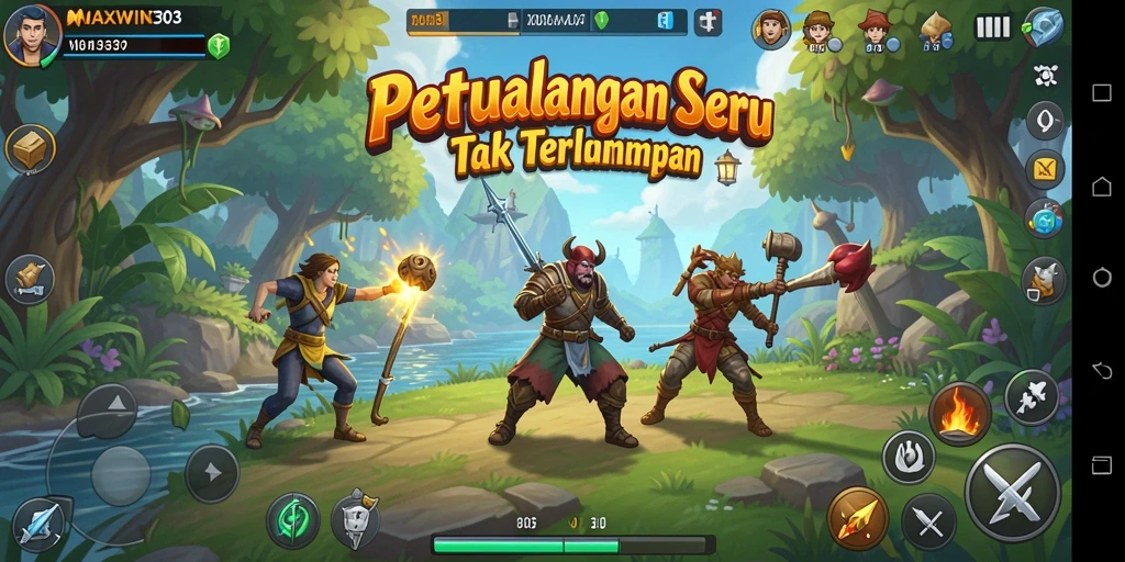 Tampilan gameplay petualangan yang seru di MAXWIN303.