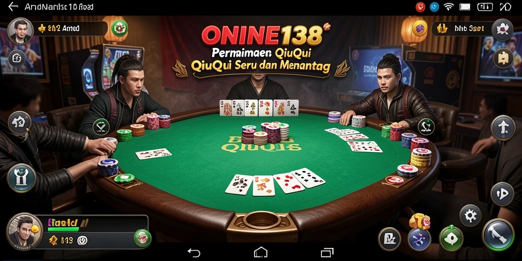 Screenshot ONINE138 menampilkan aksi seru permainan QiuQiu.