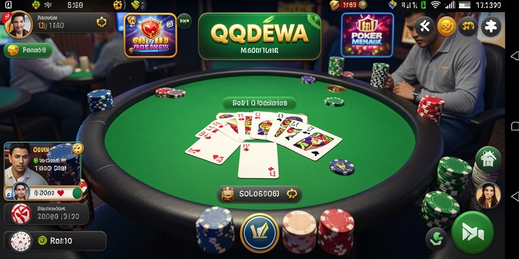 Tampilan gameplay poker yang mengasyikkan di QQDEWA.