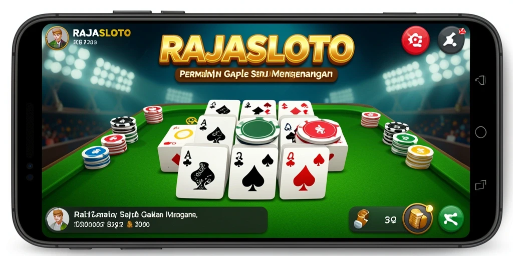 Tampilan gameplay seru dari RAJASLOTO dalam permainan Gaple.