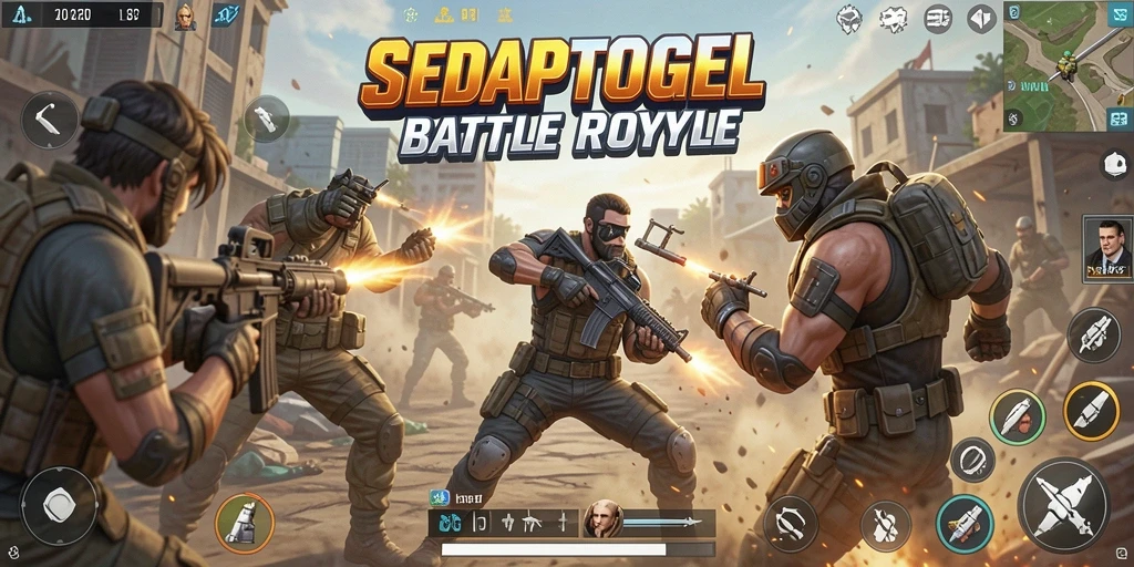 Screenshot gameplay SEDAPTOGEL yang menampilkan pertempuran seru.