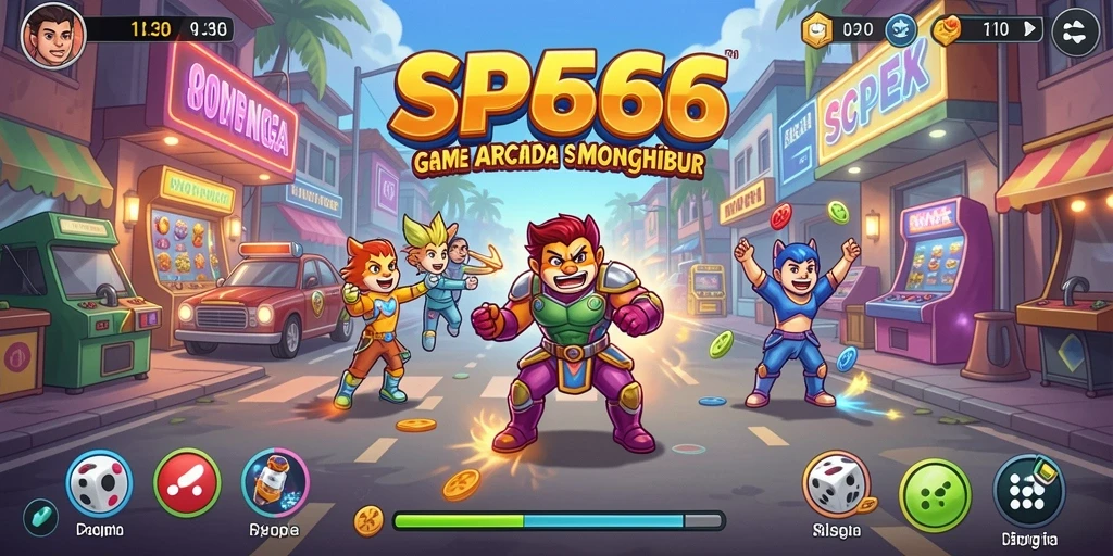 Tampilan gameplay seru dalam permainan Arcade SP666 dengan grafis menawan.