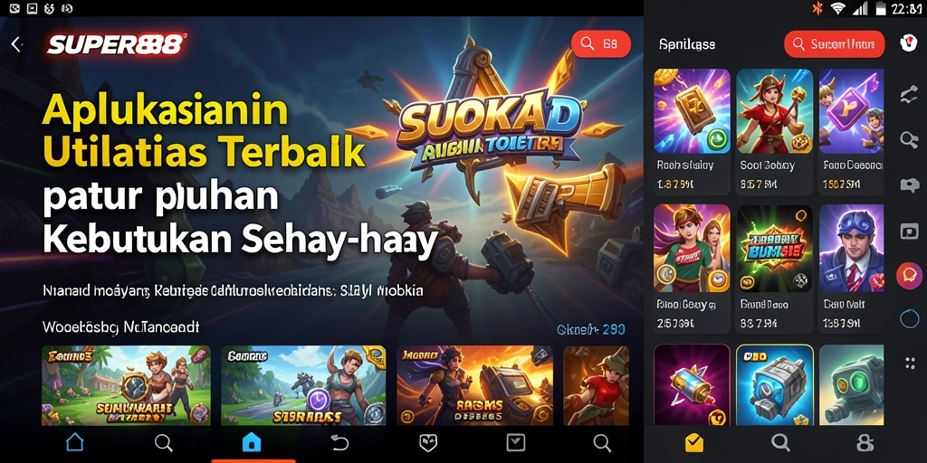 Tampilan utama dari <strong>SUPER88</strong> yang menunjukkan fitur Utilitas.