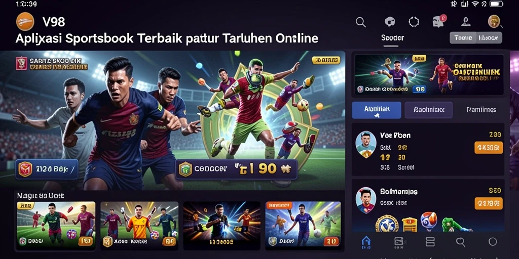Tampilan screenshot V98 menampilkan antarmuka Sportsbook yang menarik.